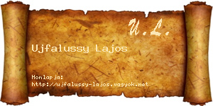 Ujfalussy Lajos névjegykártya